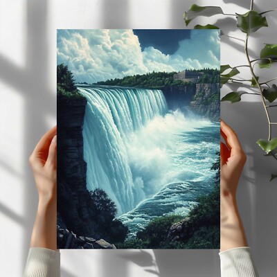 Niagarafälle Illustration Premium Poster Schöne Wanddeko Dekoration in 40X30 cm