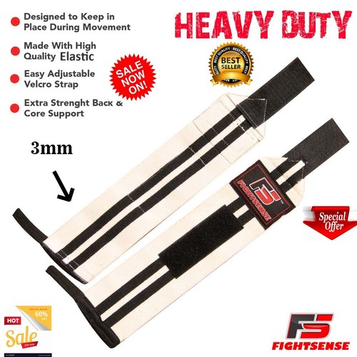 Wrist Wraps LIFTING STRAPS for POWER LIFTING Support CROSSFIT Gym WEIGHT LIFTING - Picture 115 of 144