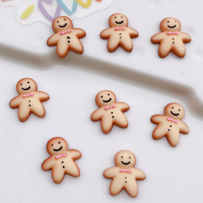 10PC Dollhouse Miniature 1:12 Scale Gingerbread Man Biscuit Snack Accessories