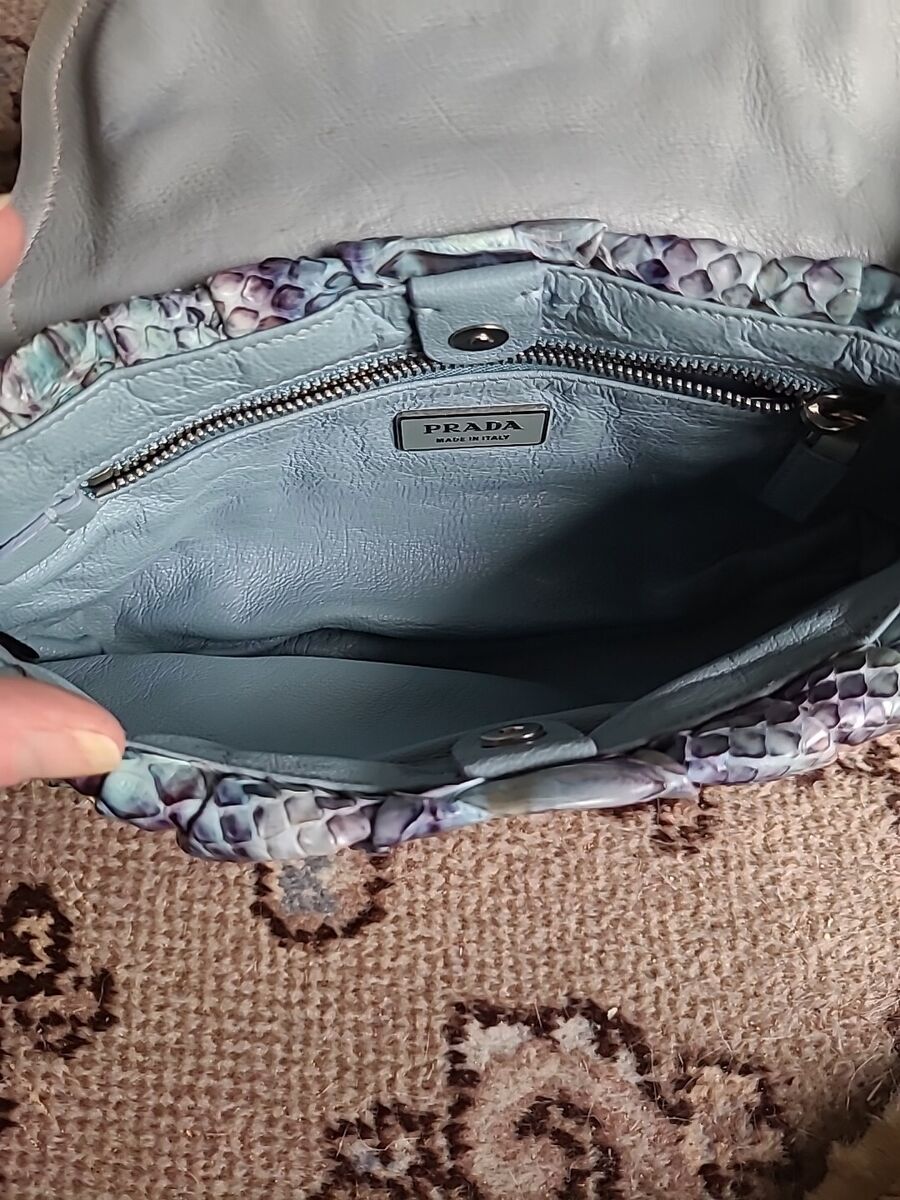 Prada Limited Edition Purple Blue Green Python Leather Small Prada Limited Edition Purple Blue Green Python Leather Small