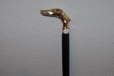Antique Style Solid Brass Dog Handle Handmade Wooden Victorian Walking Stick
