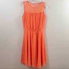 Anthropologie Sunday in Brooklyn Lace Trim Chiffon Fit & Flare Sleeveless Dress