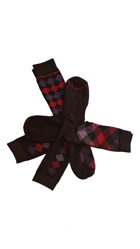 MENS ARGYLE / PINSTRIPE CASUAL CREW SOCKS SIZE 6-12 3 PACKS - Picture 5 of 5