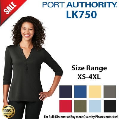 Port Authority Womens Long Sleeve UV Choice Pique Moisture Wicking Henley LK750