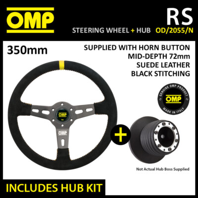 SEAT IBIZA MK4 02- OMP 350mm RS SUEDE LEATHER STEERING WHEEL & HUB KIT
