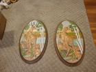 2 VINTAGE 16" X 9 1/2" HOLLAND MOLD BUCK & DOE CERAMIC PLASTER OVAL WALL PLAQUES — photo 9
