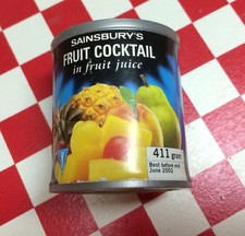 Artificial Faux Fake Play Food Replica 3D MAGNET MINI FRUIT COCKTAIL CAN
