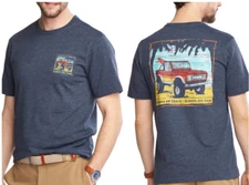 G.H. Bass & Co Men's Off Road Graphic Print T-Shirt , Navy Blazer , Size L