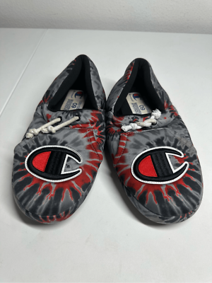 Men\'s Champion University Slippers \'Tie Dye Black Scarlet\' CP101331M Men’s Sz 9 Men main image 2