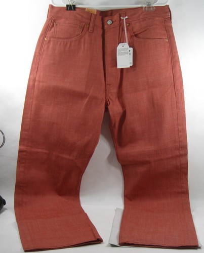 005012229 new LEVI'S ORIGINAL 501 JEANS BUTTON-FLY ORANGE MEN size 34/32