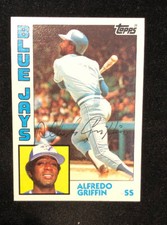 ALFREDO GRIFFIN 1984 TOPPS AUTOGRAPHED SIGNED AUTO BASEBALL CARD BLUE JAYS 76