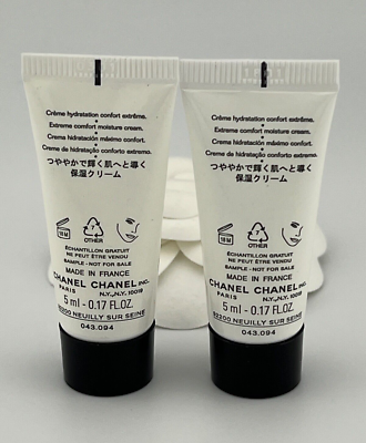 2 X CHANEL Hydra Beauty CREME RICHE 5ml .17fl oz SAMPLE TUBES, New