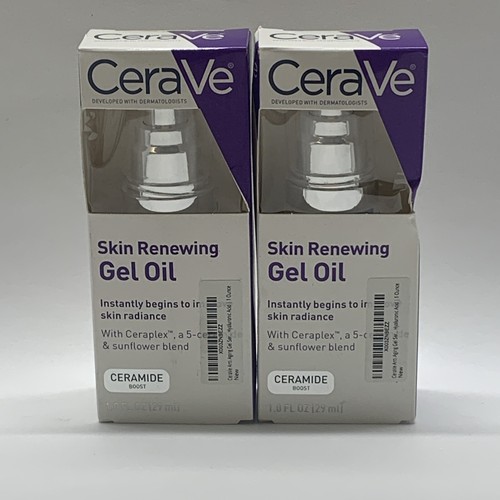 2x CeraVe Skin Renewing Gel Oil Face Moisturizer Fragrance 1.0 oz