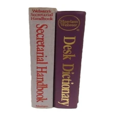 2 Merriam Webster's Secretarial Handbook and Dictionary Rare Collectible Books