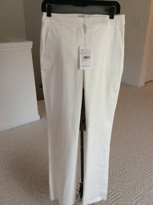 white lined pants