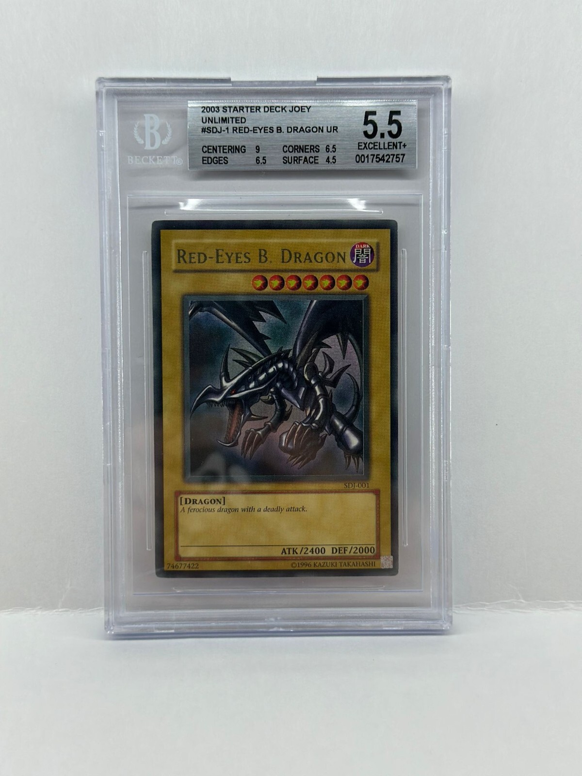 Yu-Gi-Oh! Red Eyes B. Dragon SDJ-001 BGS 5.5 Ultra Rare Original