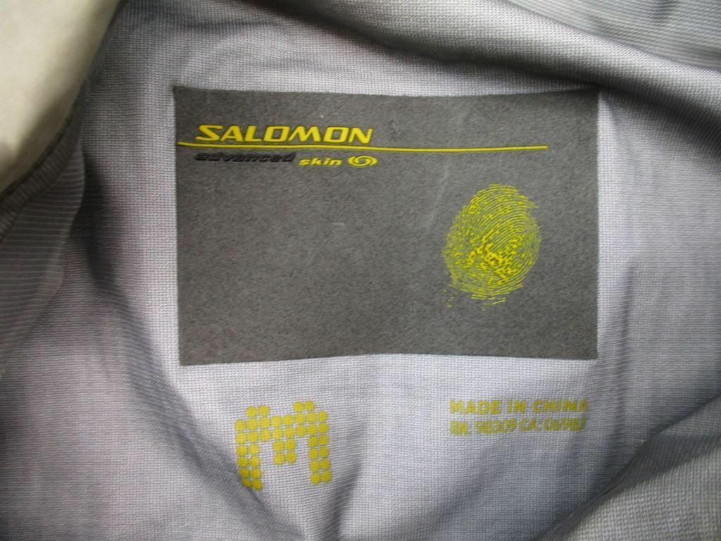 Giacca da sci da snowboard Salomon taglia M da uomo grigio cerniera intera atletica senza cappuccio GR6097