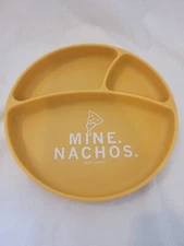Tunno Tots by Bella Tunno Sectioned Suction Plate "Mine Nachos" Yellow  8" dia.