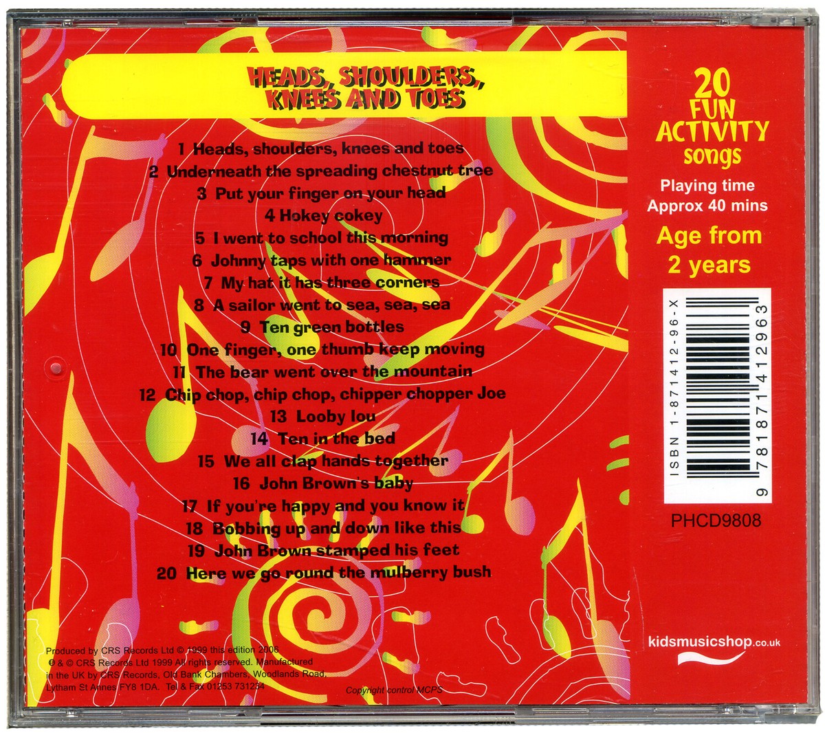 Heads Shoulders Knees and Toes CD - 20 Fun Activity Songs for Kids