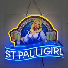 US STOCK St Pauli Girl Neon Sign 19"x15" Lamp Beer Bar Wall Decor Artwork Gift