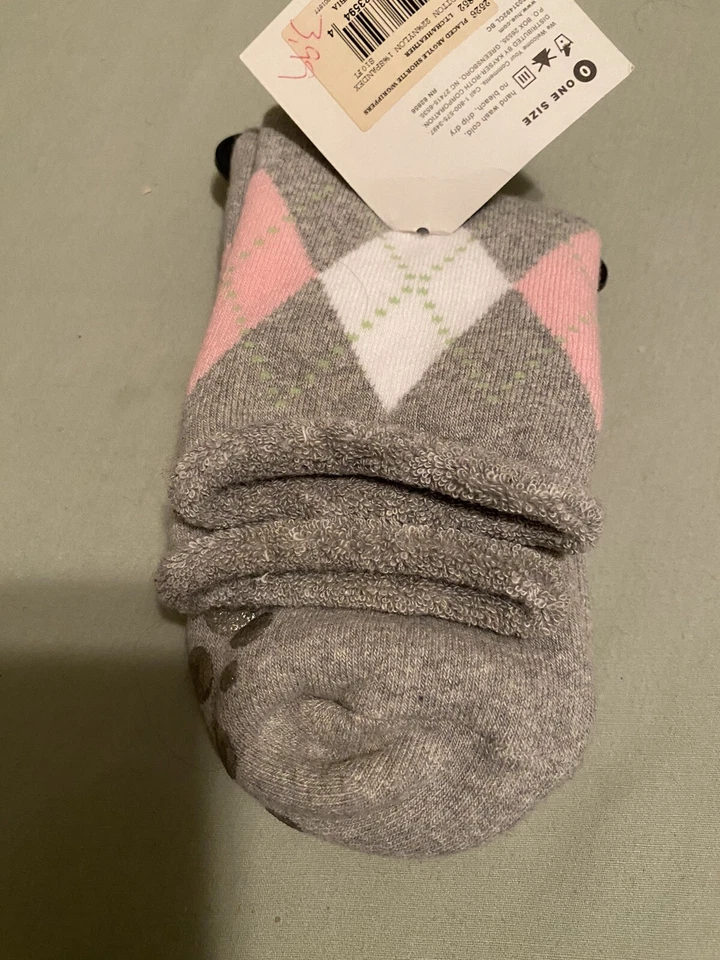 Calcetines para mujer Hue Slip’r Sox Argyle talla única gris nuevo con etiquetas Foto 2 de 4
