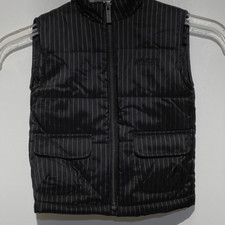 Kenneth Cole Reaction Baby Pinstripe Full Zip Puffer Vest Black Size 24 Months