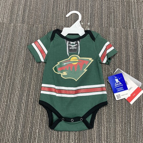 Minnesota Wild Bodysuit NEW Infant 0/3 mo Hockey Jersey Staal #12 Green NWT - Picture 12 of 18