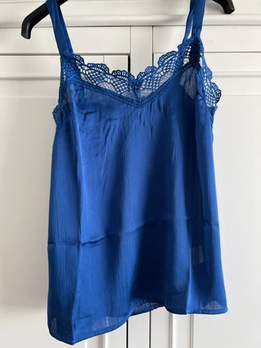 Women’s Cobalt Blue Cami Lace Detail Top Size S/M - 10/12 Brand New