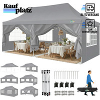 Faltpavillon 3X6M Wasserdicht Stabil Faltbar Mit 6 SeitenwäNden Gartenpavillon