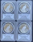 (LOT OF 4) 2023-S $1 Peace Silver Dollar PCGS PR70 DCAM Advanced Release DAMSTRA