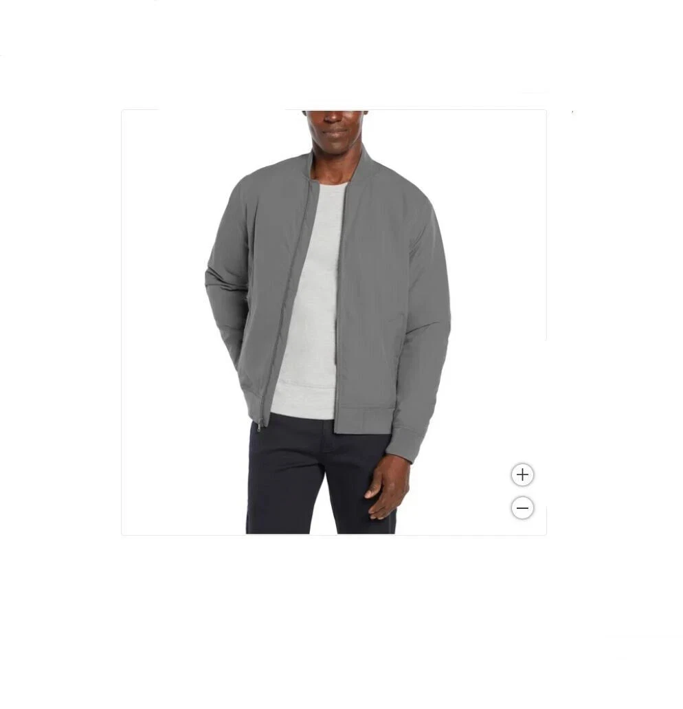 Banana Republic Men’s Bomber Jacket, Gray, XXL