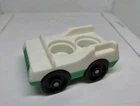Vintage Fisher Price little people white green 2-seater car