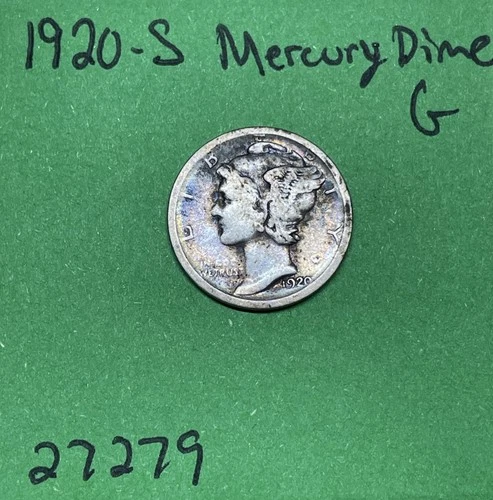 1920-S Mercury Dime 10c Good 90% Silver