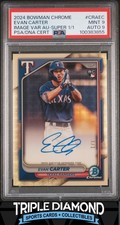 2024 Bowman Chrome Evan Carter Rookie Var Auto #1/1 Superfractor PSA 9 A590