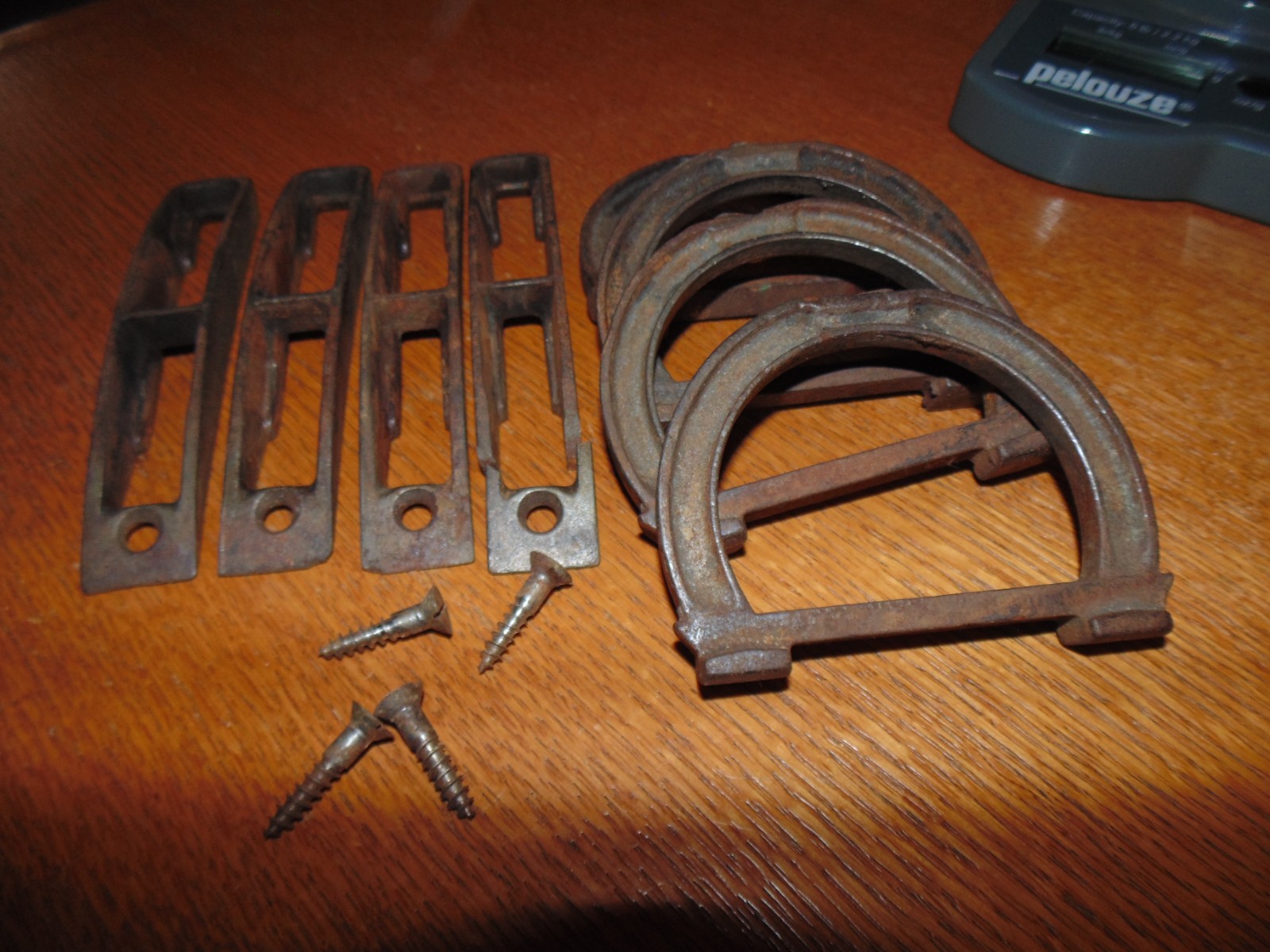 Vintage Bed Rail Brackets Set Cast Iron 4" Complete set including Screws