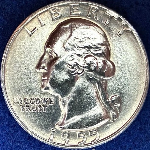 1955-D Washington Silver Quarter Nice Ch BU++