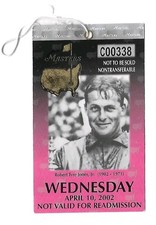 2002 Masters Wednesday Practice Round Ticket - Tiger Woods Wins
