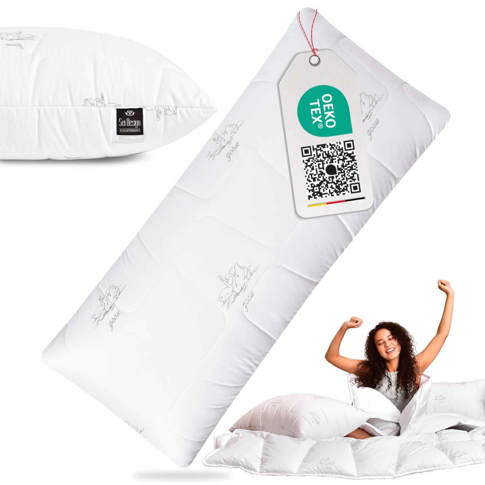 Premium Baumwolle Kopfkissen Deko Füll Kissen 40x40 I 40x80 I 50x70 I 80x80 I cm