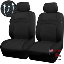 CAR PASS Fundas de asiento de malla de aire 3D para dos Dos Delanteros Negro