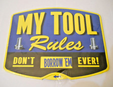 My Tool Rules Metal Wall Sign Vintage Style Wall Decor Mancave Garage Mechanic