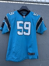Nike Luke Kuechly 59 Carolina Panthers NFL Jersey Blue On Field Size XL Youth