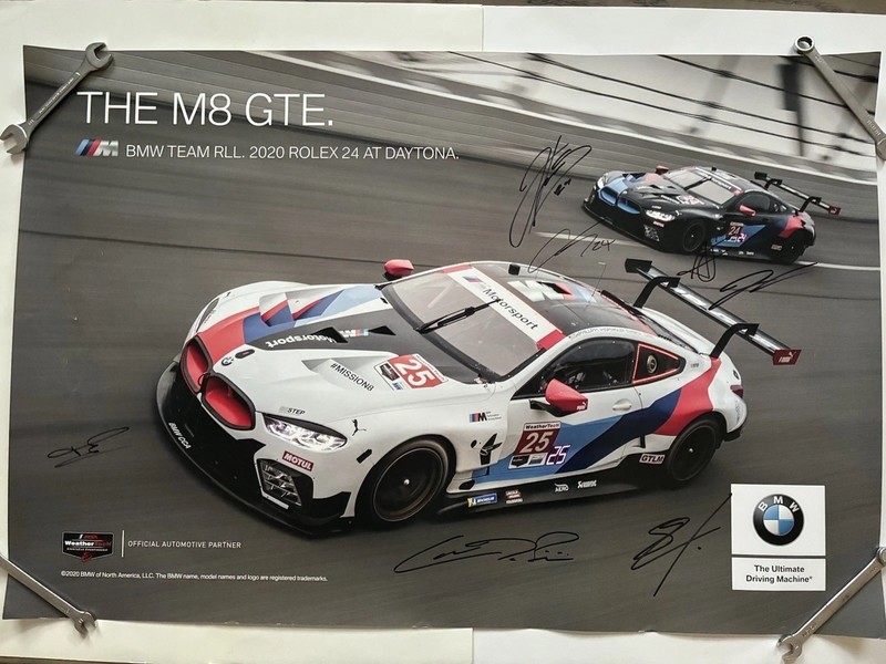 2020 Rolex 24 Daytona BMW Poster 24x36 Autographed Signed
