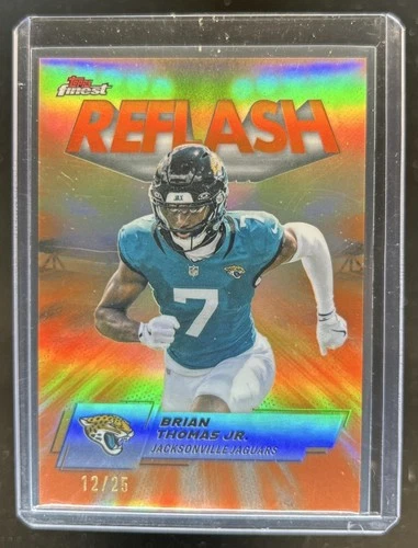 2025 Topps Finest Brian Thomas Jr. Reflash Orange Refractor #/25 Jaguars