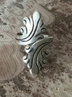 Vintage Sterling Silver Mexico Wave Design Bypass Ring Sz7 Adjustable