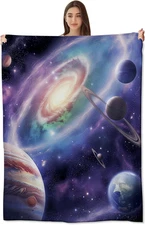 Galaxy Blanket Ultra Soft Flannel Fleece Throw Blankets - Cozy & Warm for Couch,