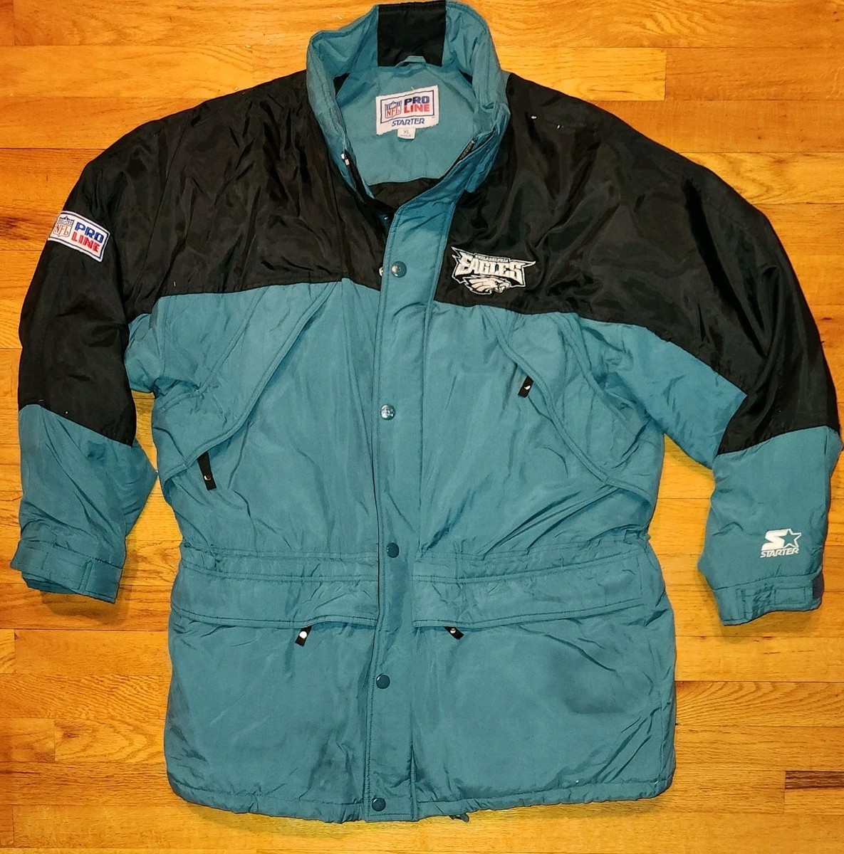 WOW* Vintage STARTER Philadelphia EAGLES Trench Jacket men XL nfl