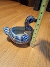 Vtg Handpainted Tonala Mexican Ceramic & Brass Clad Duck Figurine M 8"× 7"×4.5" — photo 6