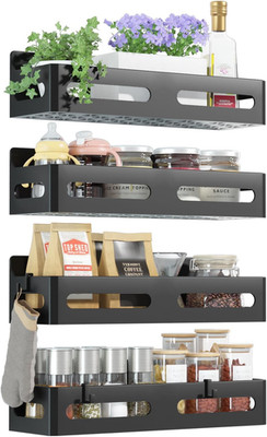 4 Pack Strong Magnetic Spice Rack for Refrigerator, Multipurpose Magnetic Shelf