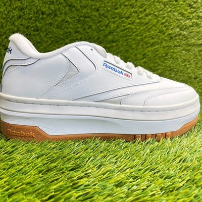 Reebok Club C Extra Womens Size 9 White Gum Athletic Leather Shoes Sneakers