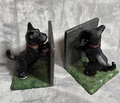 Scottie Dog Vintage Bookends Westie Scottish Terrier Heavy Cast Iron Door Stop 2